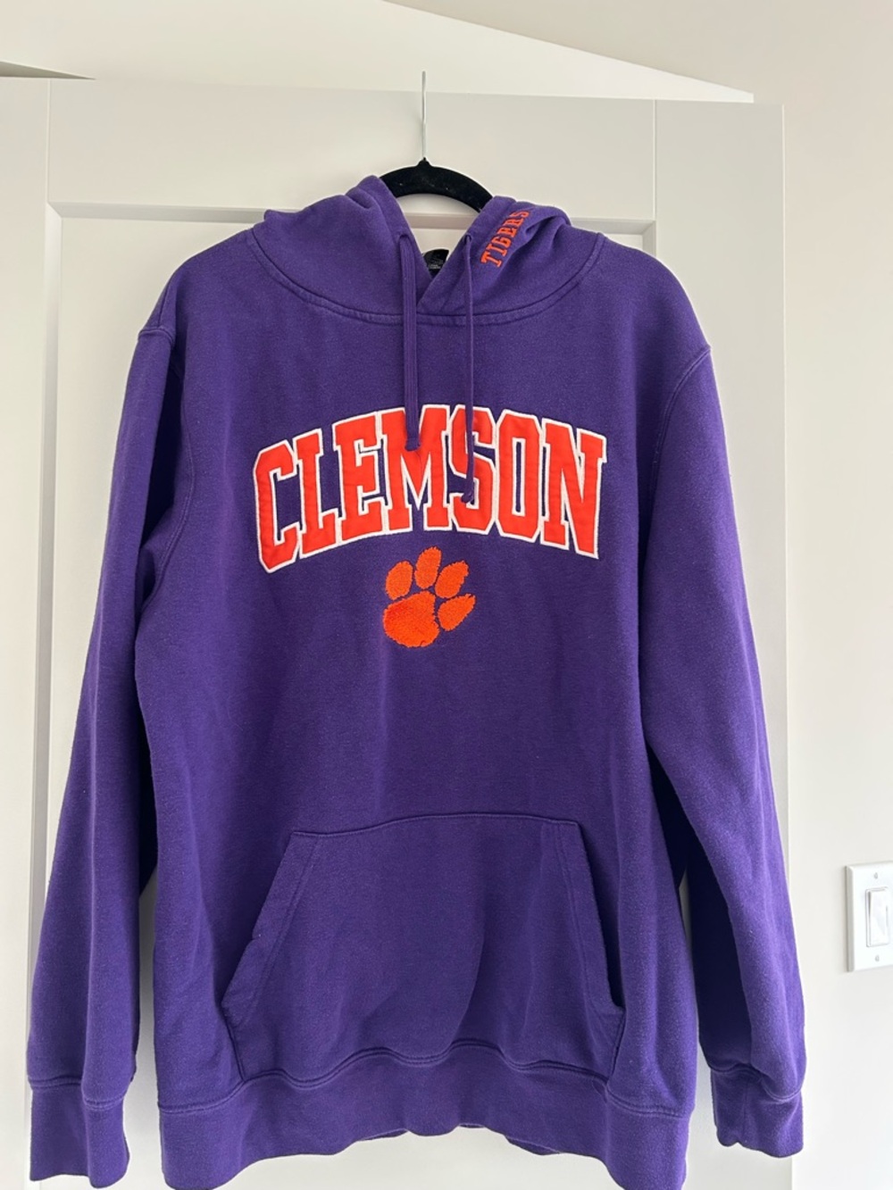 Colosseum Purple Clemson Hoodie with Orange Logo